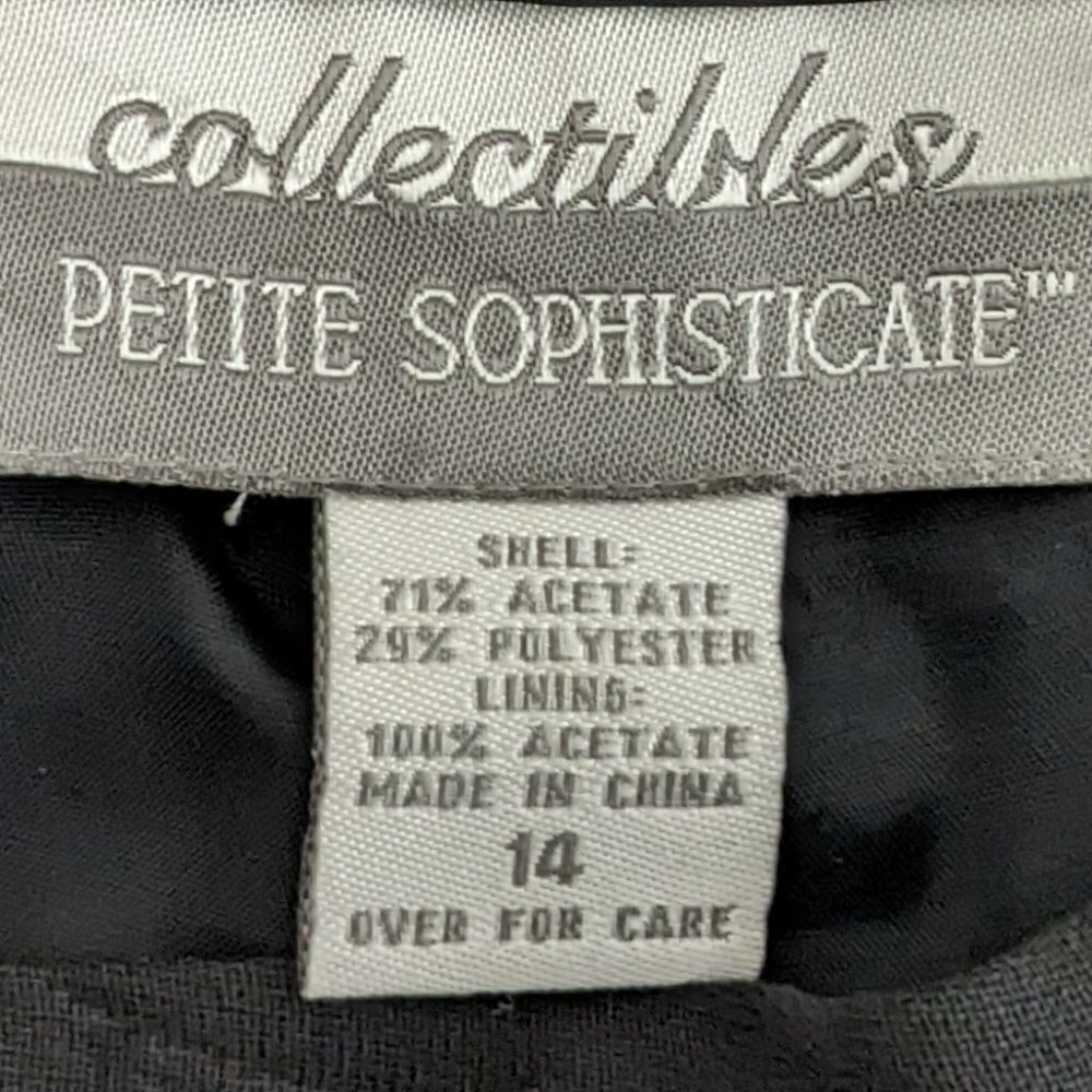 Women's PETITE SOPHISTICATE Black Casual Career Zipper Pants; Size 14 - Picture 3 of 4